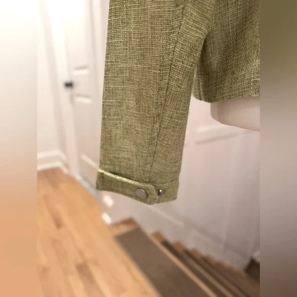 NWOT Anthropologie Avec Les Filles Tweed Cropped Hooded Jacket • Artichoke • M - Picture 5 of 12